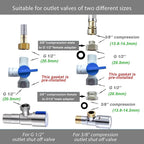 NSF 1/4" inch Water Line Tubing and Push to Connect Fittings for Reverse Osmosis Water Filter RO fittings (Feed water adapter Kits), 11 pcs connetors+30 feet 1/4" O.D. (6.4mm) water tubing.
