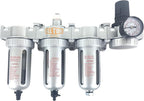 1/4" NPT MID FLOW 4 Stages Filter Coalescing Desiccant Dryer Regulator System For Compressed Air Lines, Poly Bowls, Great For Paint Spray And Plasma Cutter (AUTO DRAIN)