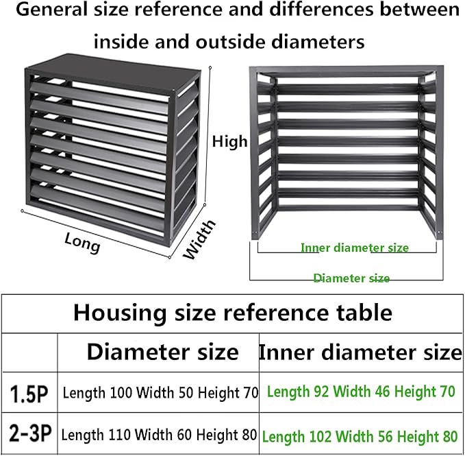 Aluminum Outdoor Condenser Protective Cover, freestanding Enclosure to Cover Garbage Or Ac Units, beautiful and durable appearance, suitable for gardens, balconies, walls, courtyards ( Color : FOUR-BL