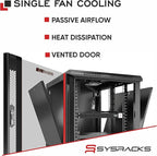 Sysracks 15U Wall Mount Server Rack Cabinet, 19” Locking Network Rack, 24” Deep, Glass Door, with Fan, PDU and Shelf