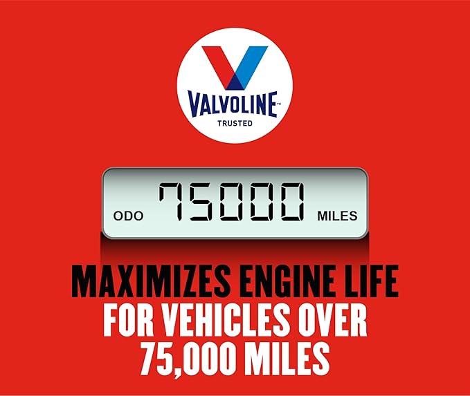 Valvoline High Mileage with MaxLife Technology 20W-50 Synthetic Blend Motor Oil 1 Quart