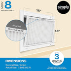 Simply 20x32x1 Air Filter, Merv 8, 6 Pack, For Home AC Furnace & HVAC (Actual Size: 19.75"x31.75"x0.75") DUST, Pet, & Allergy Control