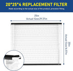2Pack 210 Replacement Filter Compatible with AprilAire Size: 20x25x4 Whole House Air Purifiers model:1210, 1620, 2210, 2216, 3210, 4200, MERV 11