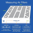 Nordic Pure 20x25x5 (Actual Size: 19 3/4 x 24 1/4 x 4 7/8) Air Bear AC Filter Replacement MERV 10 Pleated + Carbon 1 Pack