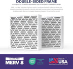 BNX TruFilter 20x20x4 (19.5’’ x 19.5’’ x 3.63‘’ Slim Fit) MERV 8 Air Filter 2-Pack - MADE IN USA - Air Conditioner Furnace Filters HVAC AC Furnace Filters for Dust, Pet, Mold, Pollen MPR 600-700 FPR 5