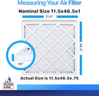 Filter King 11.5x46.5x1 Air Filter | 4-PACK | MERV 8 HVAC Pleated A/C Furnace Filters | MADE IN USA | Actual Size: 11.5 x 46.5 x .75"