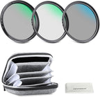 NEEWER 58mm UV/CPL/ND Lens Filter Kit with Hard Shell Storage Case, Multicoated Optical Glass & Aluminum Alloy Frame, UV + Circular Polarizer (CPL) + Neutral Density (ND4) Filter for Camera Lens