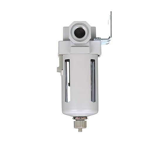 PneumaticPlus SAFM400-N04B Compressed Air Coalescing Filter, 0.1 Micron, 1/2" NPT - Poly Bowl, Manual Drain, Bracket