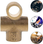 Veemoon Brass Tee Fitting M10x1 Thread Adapter Fuel Pipe Connector for Nylon Tube Fuel Line Repairs and Radiator Hose Barb Connection Suitable for Industrial and Marine Use