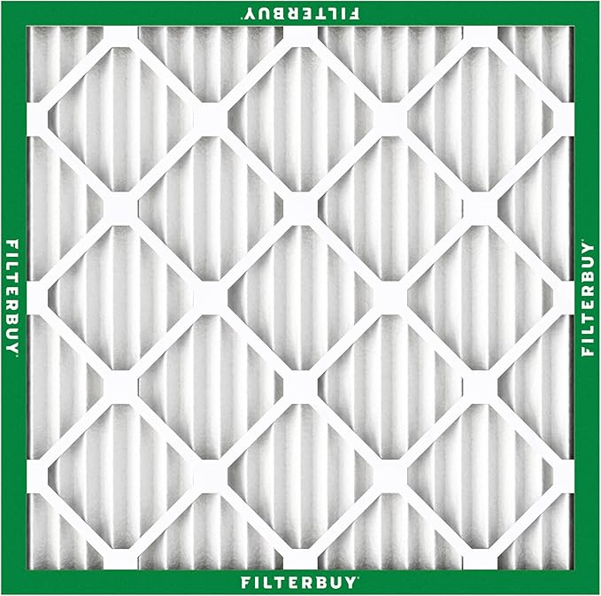 Filterbuy 14x14x1 Air Filter MERV 8 Essential Dust & Allergy Defense (12-Pack), Electrostatic Pleated HVAC AC Furnace Filters Replacement, Made in USA (Actual Size: 13.75 x 13.75 x 0.75)