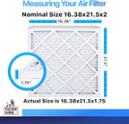 Filter King 16.38x21.5x2 Air Filter | 12-PACK | MERV 8 HVAC Pleated A/C Furnace Filters | MADE IN USA | Actual Size: 16.38 x 21.5 x 1.75"