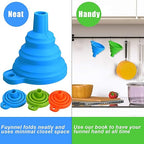 Boao 6 Pack Resin Funnels Filter 3D Printer Accessories Include Collapsible Silicone Funnels and Stainless Steel Filter Cups for Pouring Resin Back into Bottle(Blue, Orange, Green)