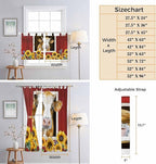 Cows Sunflowers Living Room Curtains 84 Inch Length, Window Curtains Tab Top, Spring Floral Bees Farmhouse Barn Light Filtering Window Treatments Drapes 42"x84" 2 Panel