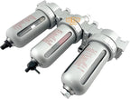 1/4" NPT MID FLOW 3 Stages Filter Coalescing Desiccant Dryer System For Compressed Air Lines, Poly Bowls, Great For Paint Spray And Plasma Cutter (AUTO DRAIN)