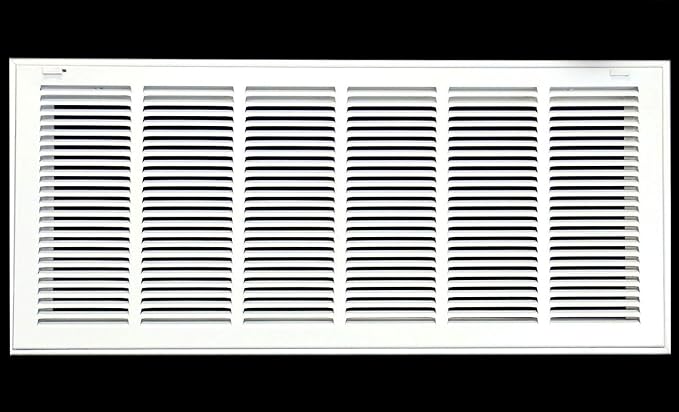 HVAC Premium 32 x 6 Duct Opening Steel Return Air Filter Grille, for 1-inch Filter, Removable Door, Flat Stamped HVAC Vent Cover Grille, Outer Dimensions 34.5 x 8.5