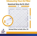 Filter King 6x12.25x1 Air Filter | 12-PACK | MERV 13 HVAC Pleated A/C Furnace Filters | MADE IN USA | Actual Size: 06 x 12.25 x .75"