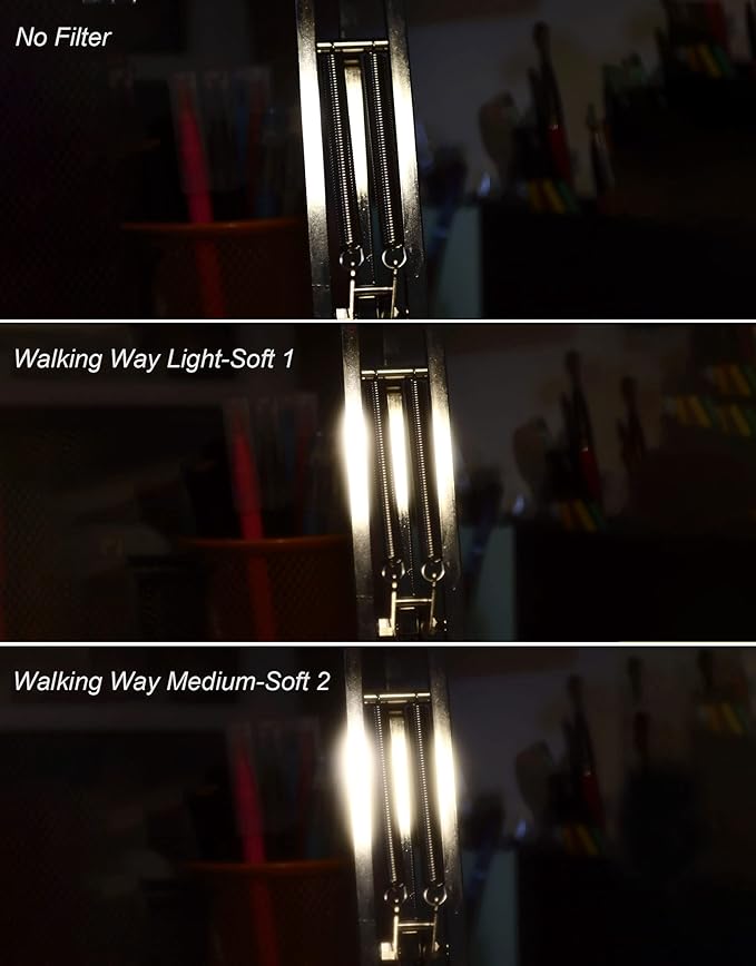 Walking Way 40.5MM Soft Focus Filter White Pro Mist Diffusion Filter Dreamy Fog Effect Circular Lens Filter Softening Diffuser for Video/Vlog/Portrait Photography(Light-Soft 1, 40.5MM)