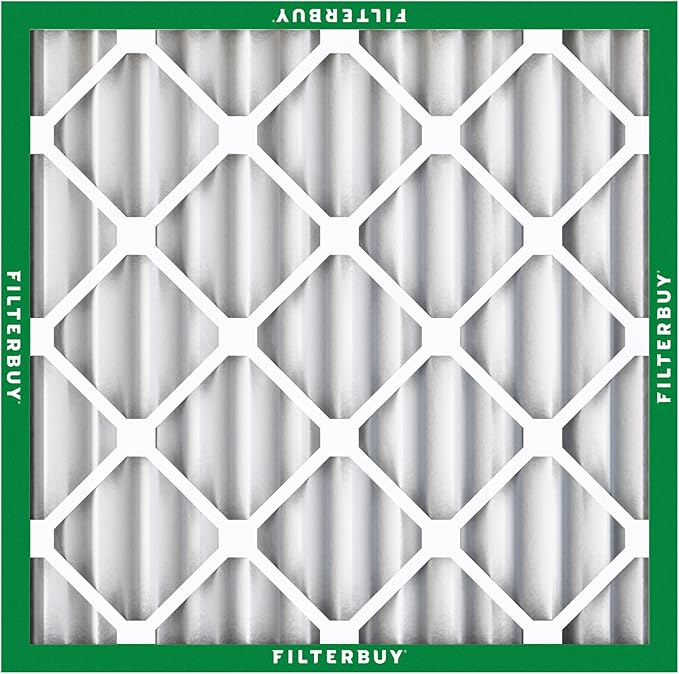 Filterbuy 12x12x2 Air Filter MERV 8 Essential Dust & Allergy Defense (3-Pack), Electrostatic Pleated HVAC AC Furnace Filters Replacement, Made in USA (Actual Size: 11.50 x 11.50 x 1.75)