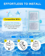6 Pack Upgraded EF-S Fish Tank Filters Compatible with Top Fin EF-S Filter Cartridges, Aquarium Fish Filters for BF5 BETTAFLO, Filter Cartridge Compatible with Top Fin Aquarium