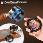WDT Tool Espresso Distributor Accessory kit &1.7mm Thickness 150μm Mesh Puck Screen & 8 Magnets dosing ring Compatible with Breville Portafilter (WDT +58MM Silver dosing ring&Puck Screen)