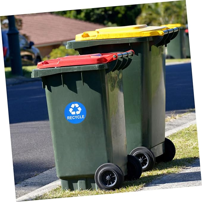 TEHAUX 8pcs Garbage Bin Sticker Waste Sorting Recycling Labels PVC Trash Can Classification Stickers for Home