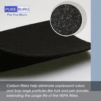 PUREBURG Replacement Filter Compatible with Purafide Air XP120 Desk & Countertop Air Purifier,2-Pack(4 Filters) H13 HEPA Activated Carbon For Air Clean Dust VOCs Odor