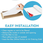 Cut to Size Floor Vent Air Filters for home - MERV 8 Electrostatic Cut to Fit Air Filter Roll & Adhesive Hook Tape (50+ Filters) (12" x 90" Triple Filtration)