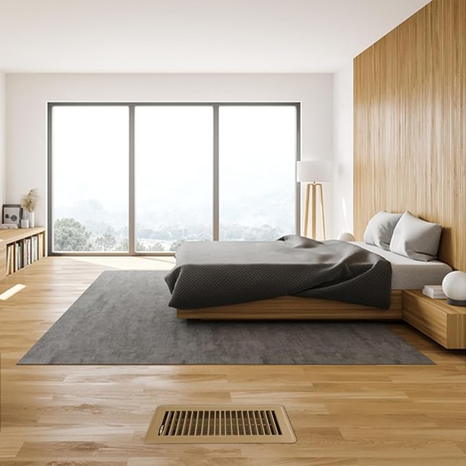 VOISEN Floor Register 4x10, 6 Pack Brown Floor Vent Covers, Heavy Duty Steel Walkable Floor Vents,Vent Covers for Home Floor