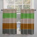 Farm Gray Green Brown Wood Grain Window Valance Curtains, Rustic Wooden Plank Light Filtering Kitchen Valance with 3-inch Rod Pocket for Living Room Bathroom Bedroom,2 Panel,27.5x45In