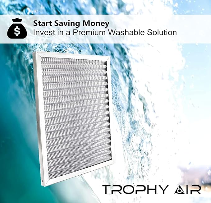 | Merv 8 | Washable Reusuable AC/Furnace Filter | Lifetime HVAC & Furnace Air Filter | Washable | Superior particle-holding Ability | Premium Quality Aluminum | 12x30x1