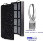 PUREBURG Replacement Filter Set Compatible with Hunter HPF500 Tower Air Purifier HP500FBLS HP500FGRS HP500FWHS, 2-Pack H13 HEPA + 8 Activated Carbon Pre-Filters