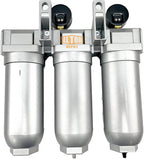 3/4" NPT SUPER DUTY Industrial Grade 3 Stages Filter Coalescing Desiccant Dryer System For Compressed Air Lines, Metal Bowls, Great For Paint Spray And Plasma Cutter (AUTO DRAIN)