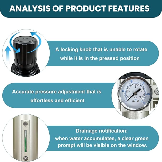 Upgraded 3/4" NPT Industrial Grade 4 Stage Air Drying System, Particulate Filter, Coalescing Filter, Desiccant Dryer & Air Regulator - for Plasma Cutter, Paint Spray, 3Filter&1Dryer System，Auto Drain
