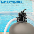 XtremepowerUS 16" Above Inground Swimming Pool Sand Filter System 7-Way Port Valve Pool Filter 21,000 Gallons