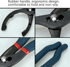 12" Oil Filter Pliers, Adjustable Oil Filter Wrench, Universal Oil Filter Removal Tool No Slipping for Engine Filters, Conduit, Fittings, Straight Head