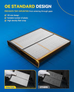 PHILTOP Cabin Air Filter w/Activated Carbon, Compatible with CF12140 Mazda CX-3 2016-2021, Toyota Yaris iA 2017, 2018, Yaris 2019, 2020, Scion iA 2016, Filter Up Dust Pollen Odor