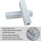 RealPlus Ceramic Bio Filter Media for Aquarium Sump Canister Pond Fish Tank, Vast Surface Area (6.2" Length / 56pcs)