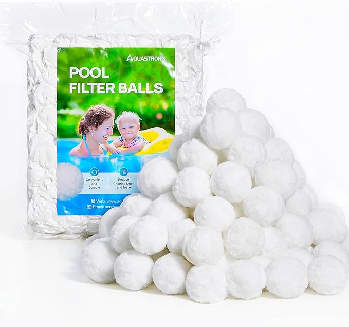 AQUASTRONG Pool Filter Balls for Sand Filters, 1.5 lbs Reusable Pool Sand Filter Balls (Replaces 50 lbs of Sand), Efficient Water Filtration Pool Filter Balls for Swimming Pools, Filter Pumps
