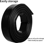 2" x 25 FT Pool Backwash Hose, Black Heavy Duty Reinforced PVC Lay Flat Water Discharge Hose for Swimming Pool Filter Pump,with 2 Clamp