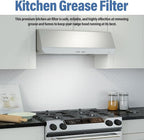 BP57 Range Hood Filter with Light Lens for Broan-NuTone Kitchen Exhaust Grease Filter,Stove Hood Vent Air Filter,11-1/2 X 11-3/4 X 3/8 Reinforced Aluminum Frame fit 43000 R610045, Series 1-Pack