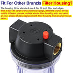 Geekpure 10-Inch Whole House Slim Water Filter Housing with Pressure Relief Valve - 3/4" NPT Brass Port-Fit for 2.5" x 10" Filters-Clear (1)