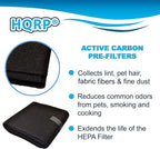 HQRP 2x Activated Carbon Filter Pad Cut To Fit Air Filter Roll for Improved Filtration - Universal Carbon Sheet for Air Purifier, Furnace, AC, Range Hood, 3D Printer, and Odor/VOC Control