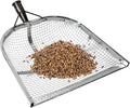 Leaking Soil Shovel Filter Stainless Steel Sieve 4mm/6mm/8mm/12mm Mesh Sifting Shovel for Sifting Corn Kernels Gardening Farm Chicken Coop and Goat Stall Multipurpose Dustpan (Sliver-4MM)