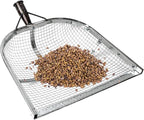 Leaking Soil Shovel Filter Stainless Steel Sieve 4mm/6mm/8mm/12mm Mesh Sifting Shovel for Sifting Corn Kernels Gardening Farm Chicken Coop and Goat Stall Multipurpose Dustpan (Sliver-6MM)