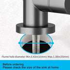Kitchen Sink Faucet with Pull - Down Sprayer, 2 - Handle 3 - in - 1 Kitchen Sink Filter Faucet, Cold and Hot Mixer Drinking Water Faucet (Filter Faucet, Grey)