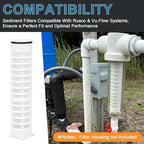 Replacement 1-1/2" 100 Mesh Spin Down Filter Screen FS1-1/2-Re for Rusco & Vu-Flow Filtration System, FS1 1/2-100 Water Filter Element Effectively Filters Sand and Silt, Well Pump Filter Screen-2 PACK