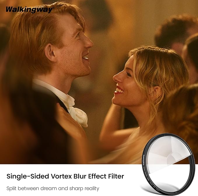 Walking Way 82mm Split Halo FX Prism Lens Filter, Rotating Half-Frame Blur & Halo Effect Filter for Portraits, Creative Photography & Video, Durable Optical Glass