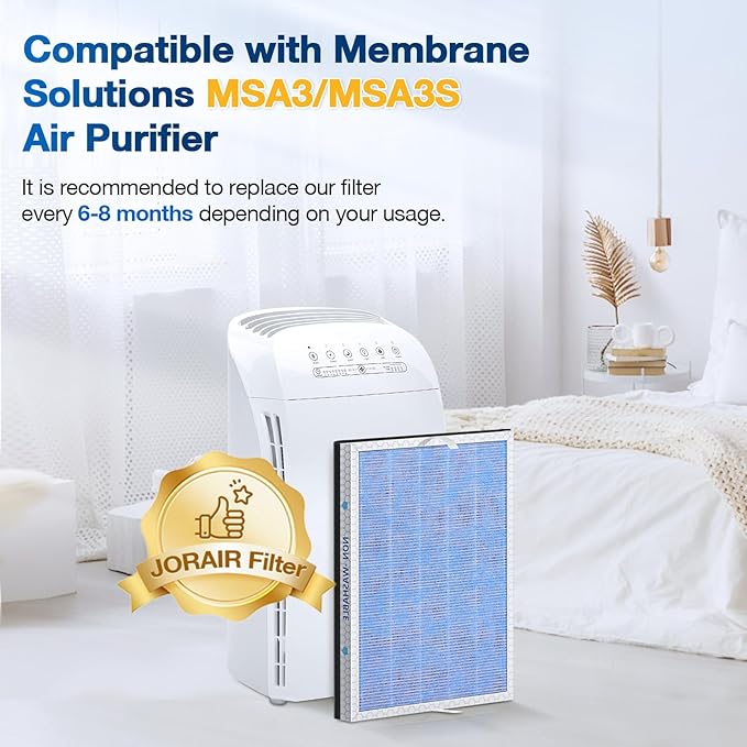 JORAIR MSA3/MSA3S HEPA Replacement Filter Compatible with Membrane Solutions MSA3 and MSA3S Device, 3-Stage HEPA Filter, 1 Pack