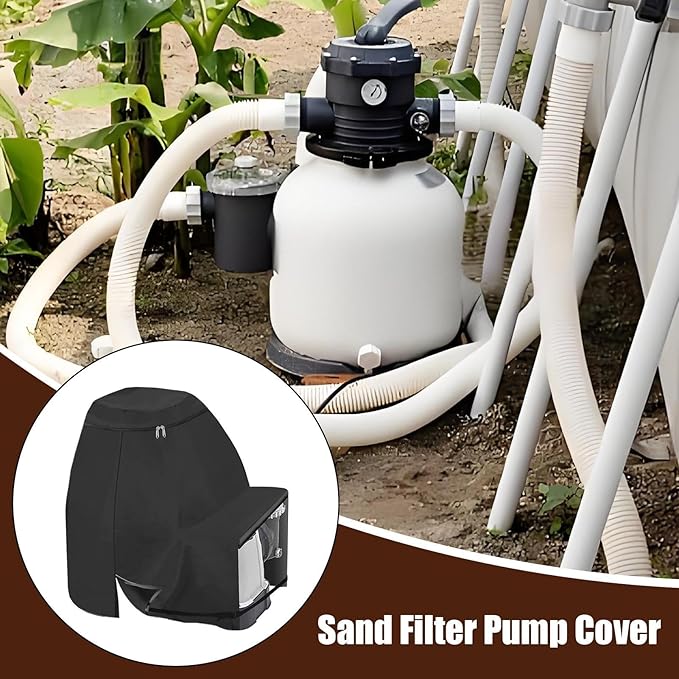 Pump Shield Cover - Weatherproof Pool Equipment Protector | UV Resistant Pond Filter Guard Wrap, Outdoor Motor Enclosure Box for Patio Yard Landscaping Deck Use