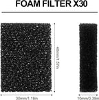 30pcs Pet Fountain Replacement Filter, Cat Drink Water Filter Replace Foam Filter Pet Fountain Foam Filter Compatible with PETKIT Eversweet 3 Pro